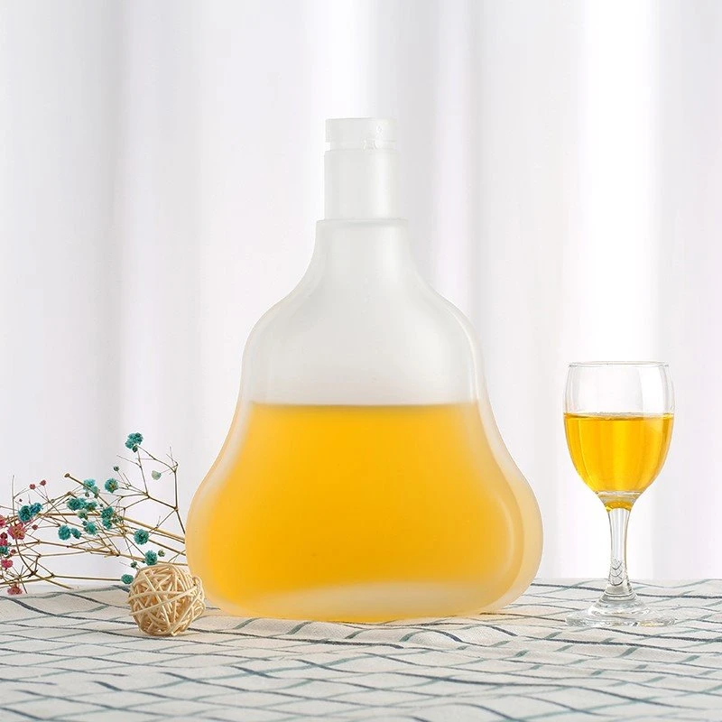 Frosted Glass Wine Bottles