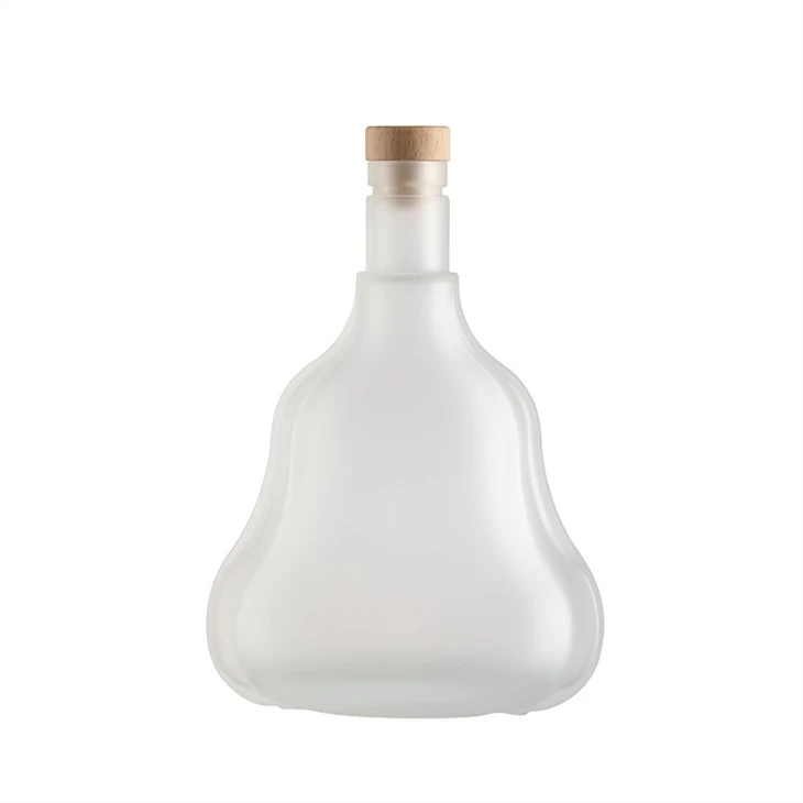 Frosted Glass Wine Bottles