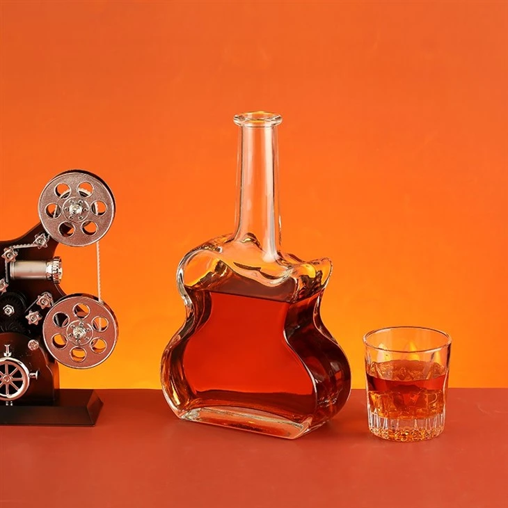 Whisky Wine Guitar Shaped Glass Bottles